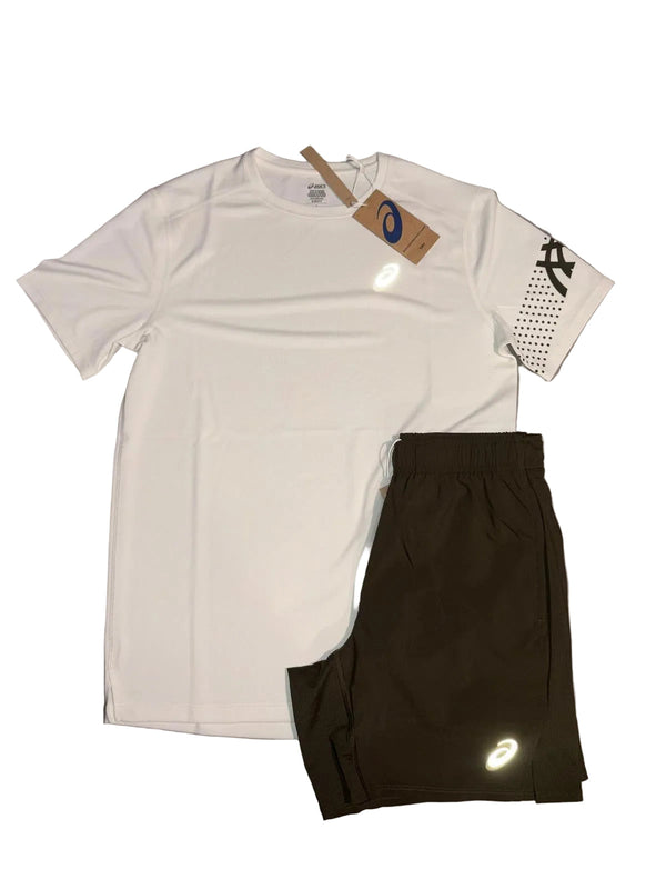 ASICS - Icon Set (Green shorts / Cream T shirt)